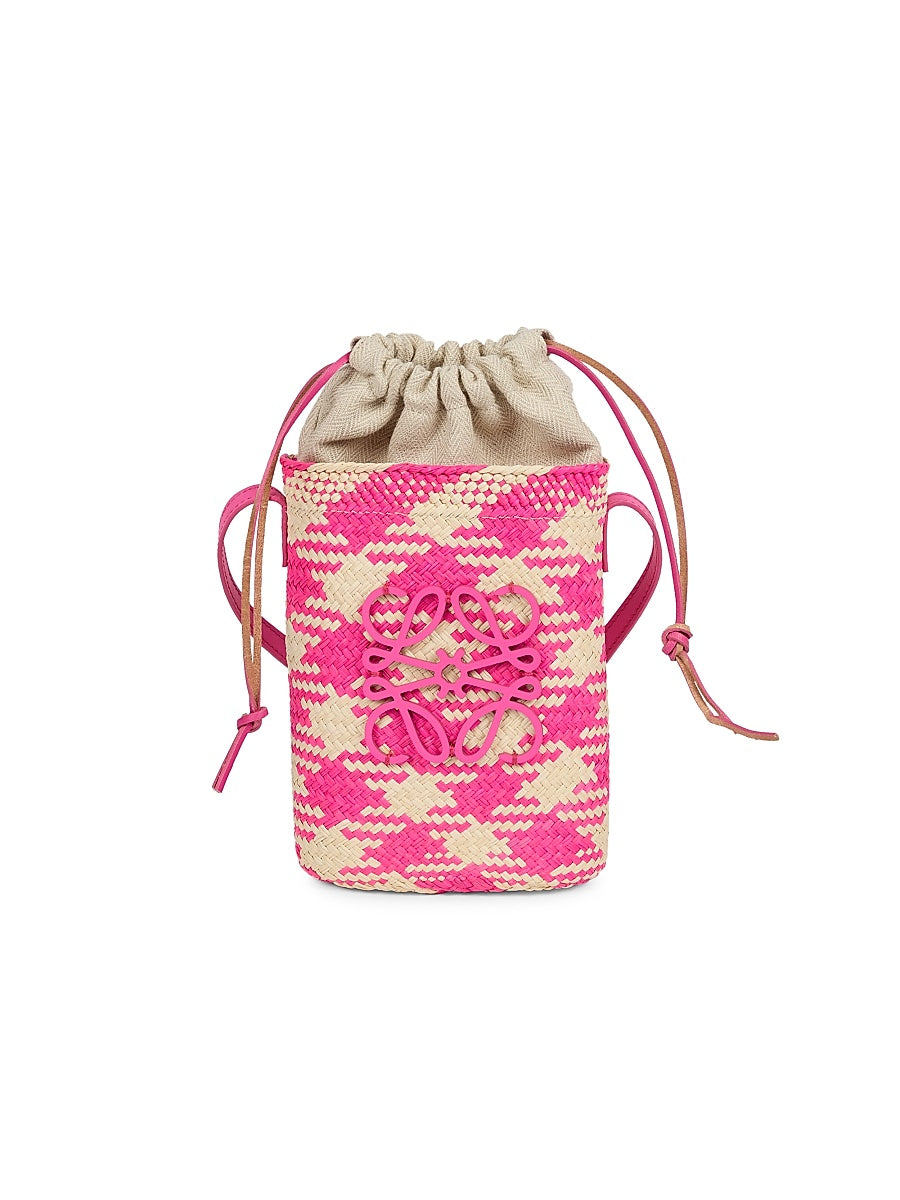 LOEWE x Paula's Ibiza Woven Check Bucket Bag