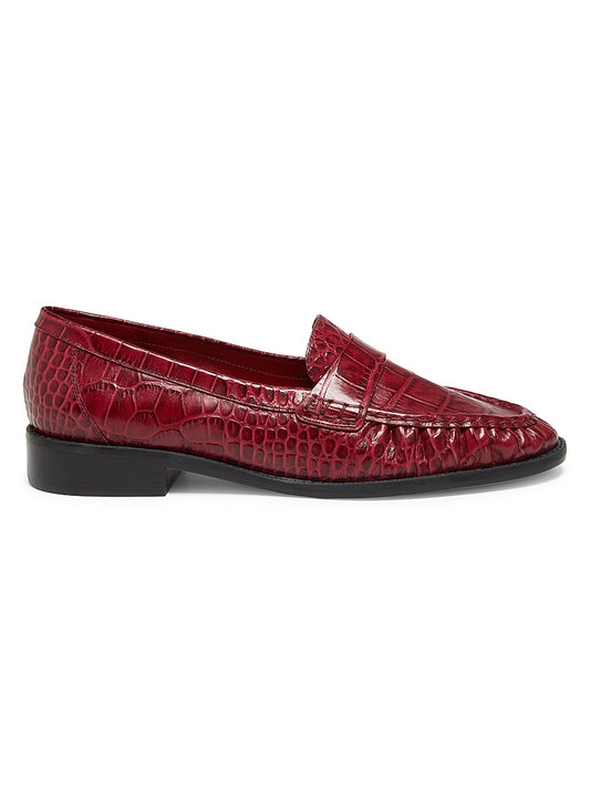 Classic Crocodile-Embossed Loafers