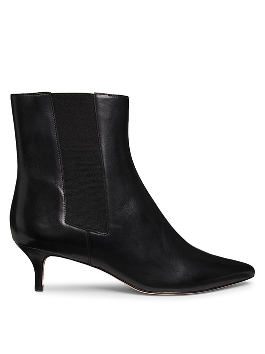 50MM Leather Kitten-Heel Booties