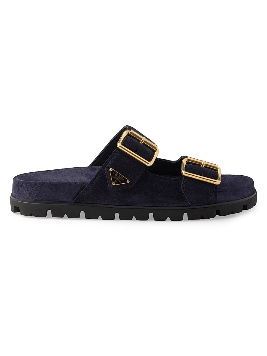 Suede Strap Slides