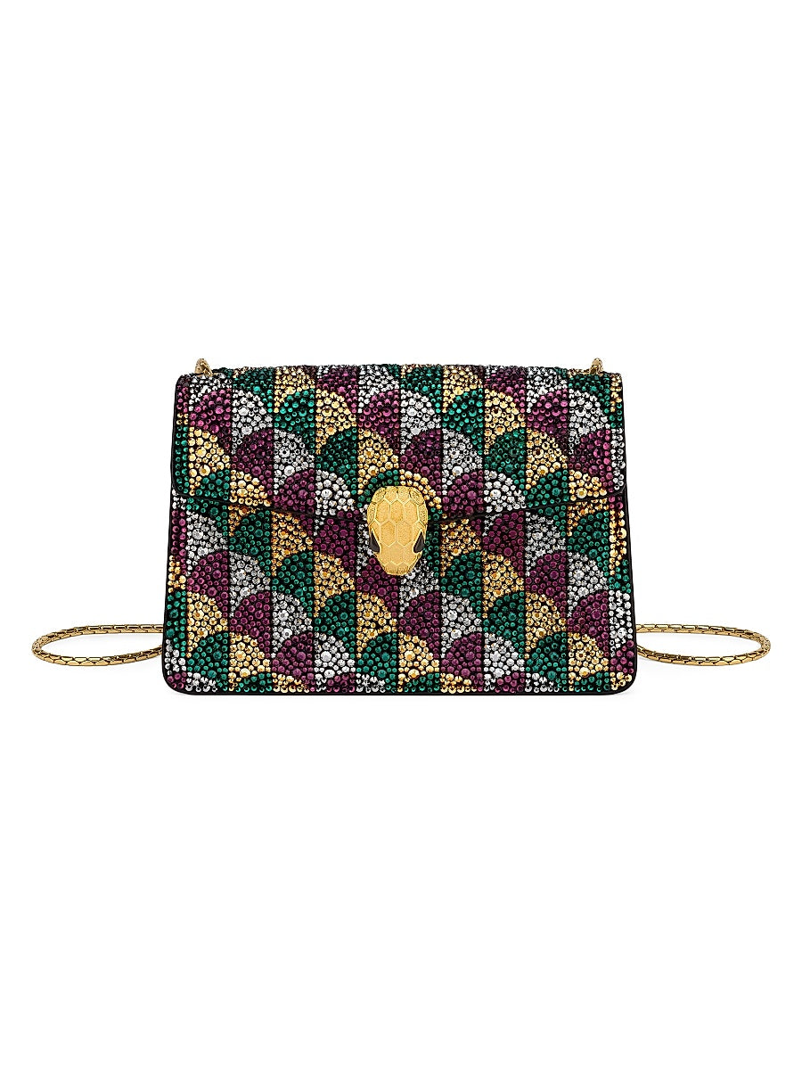 Serpenti Mini Suede Shoulder Bag