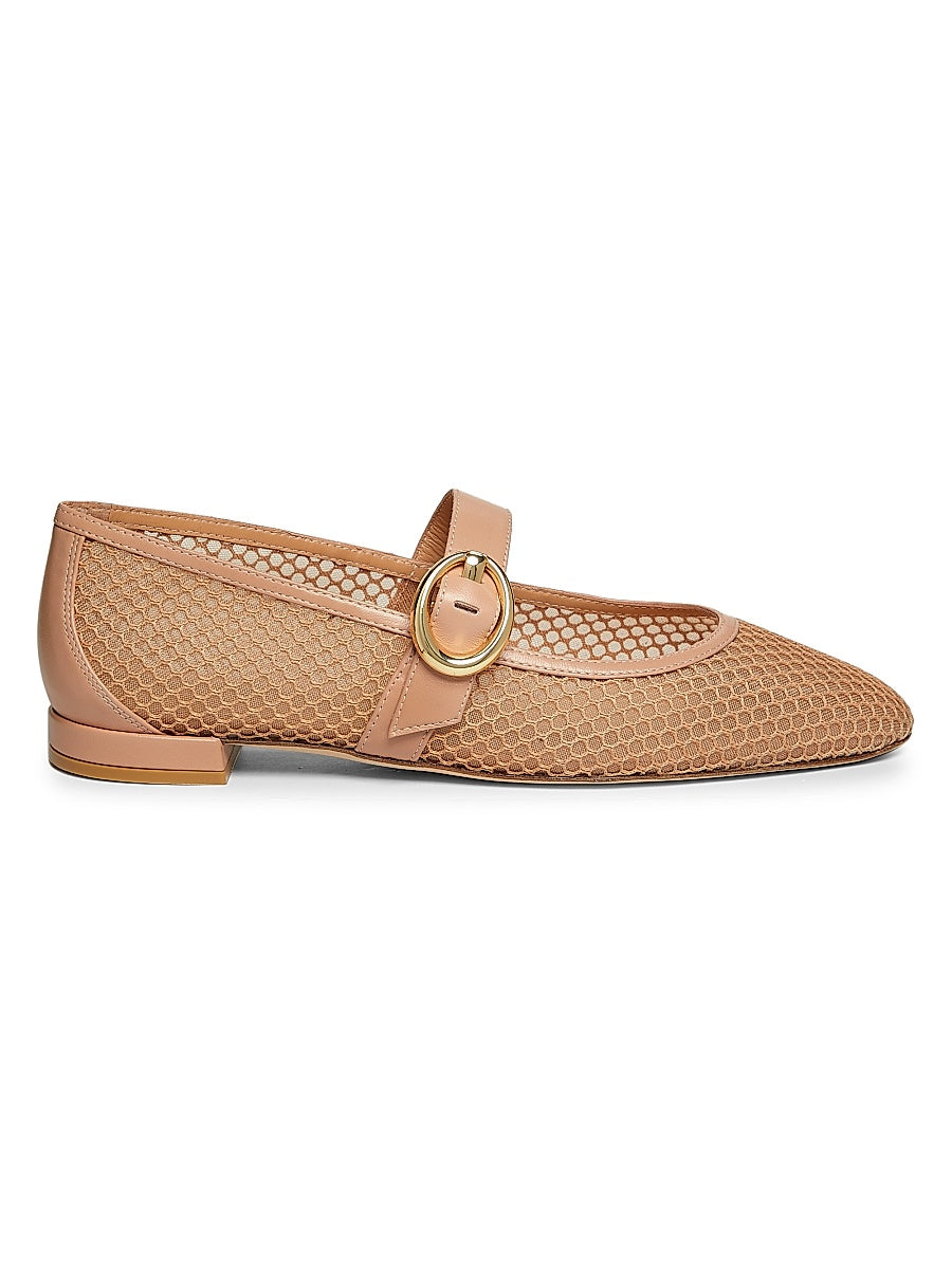 Arabella Mesh & Leather Mary Janes