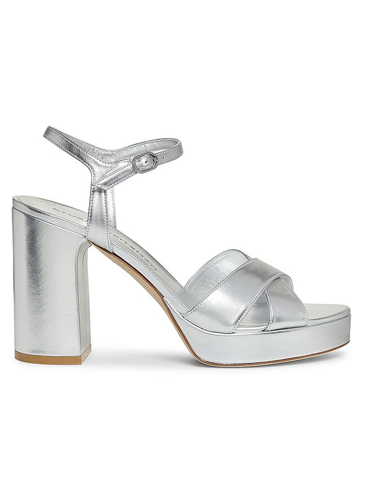 Dayna 100MM Metallic Leather Platform Sandals