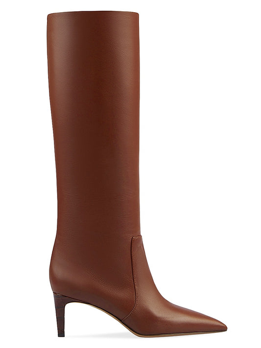60MM Knee-High Leather Stiletto Boots