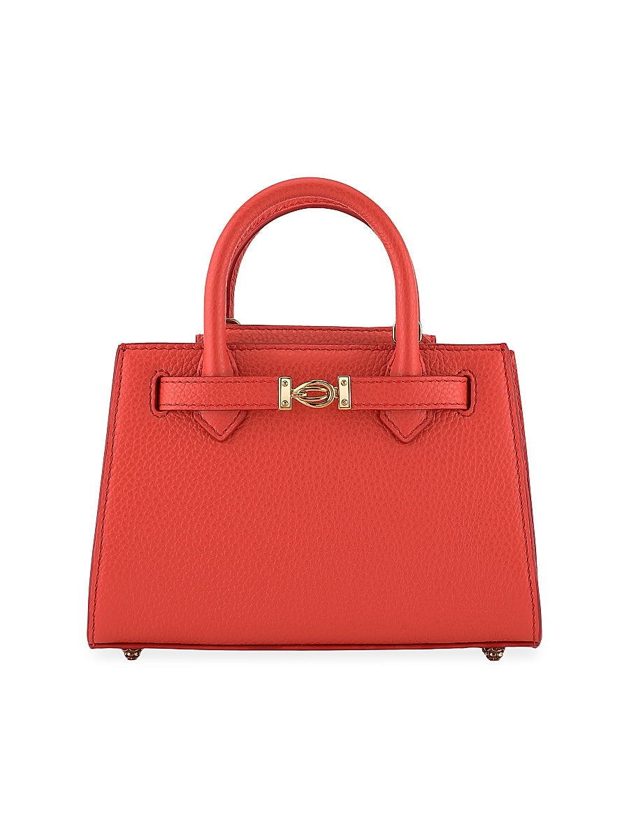 Winnie Top Handle Mini Bag in Pebbled Leather