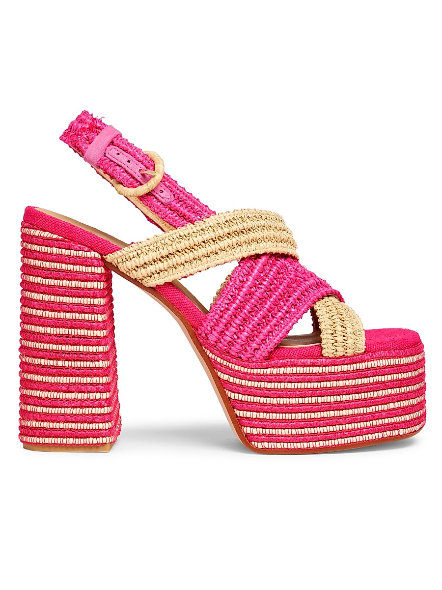 Fulvia 130MM Raffia Platform Sandals