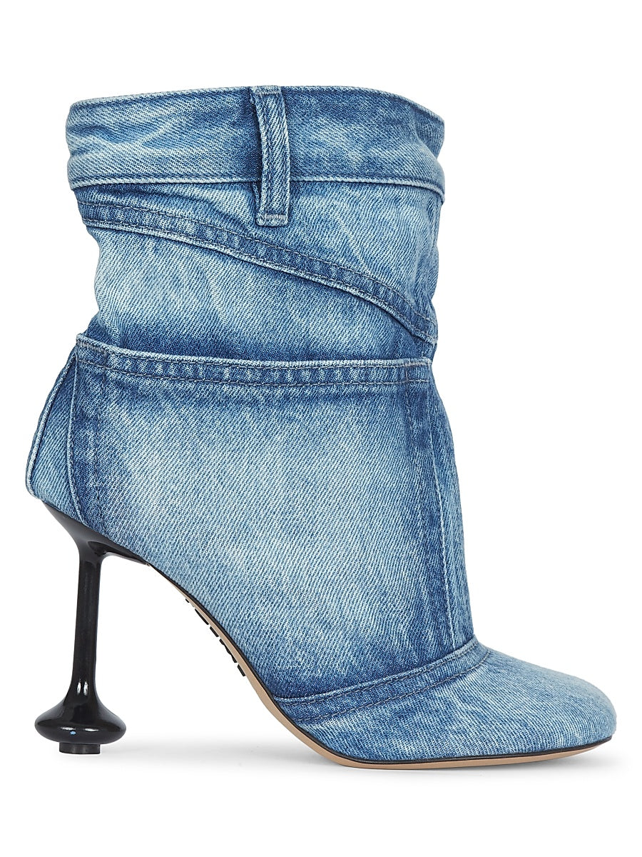 Toy Panta 90MM Leather &amp; Denim Ankle Boots