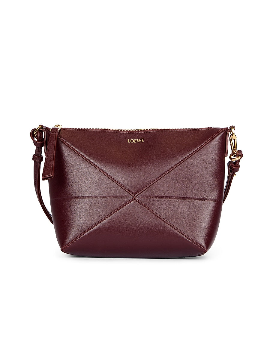 Puzzle Fold Leather Shoulder Bag