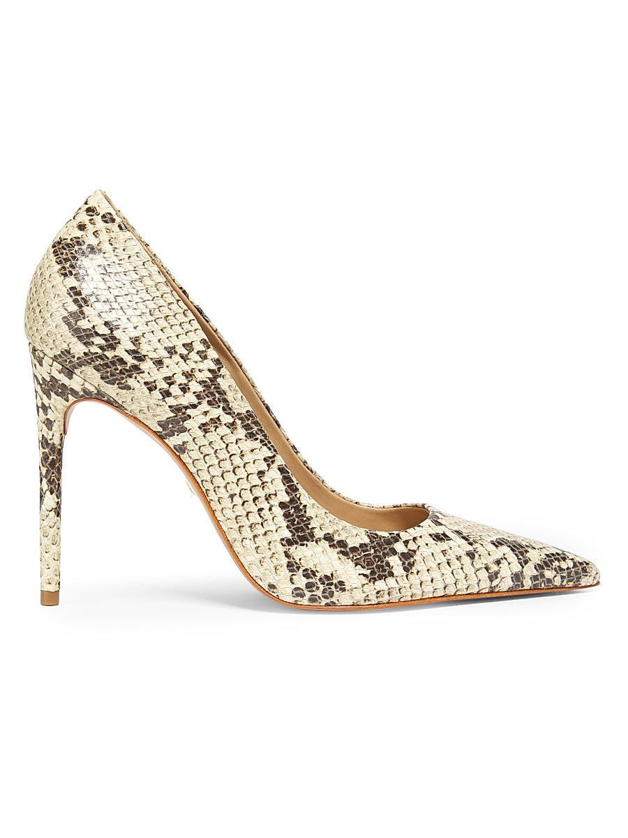 Lou 100MM Snake-Embossed Leather Pumps
