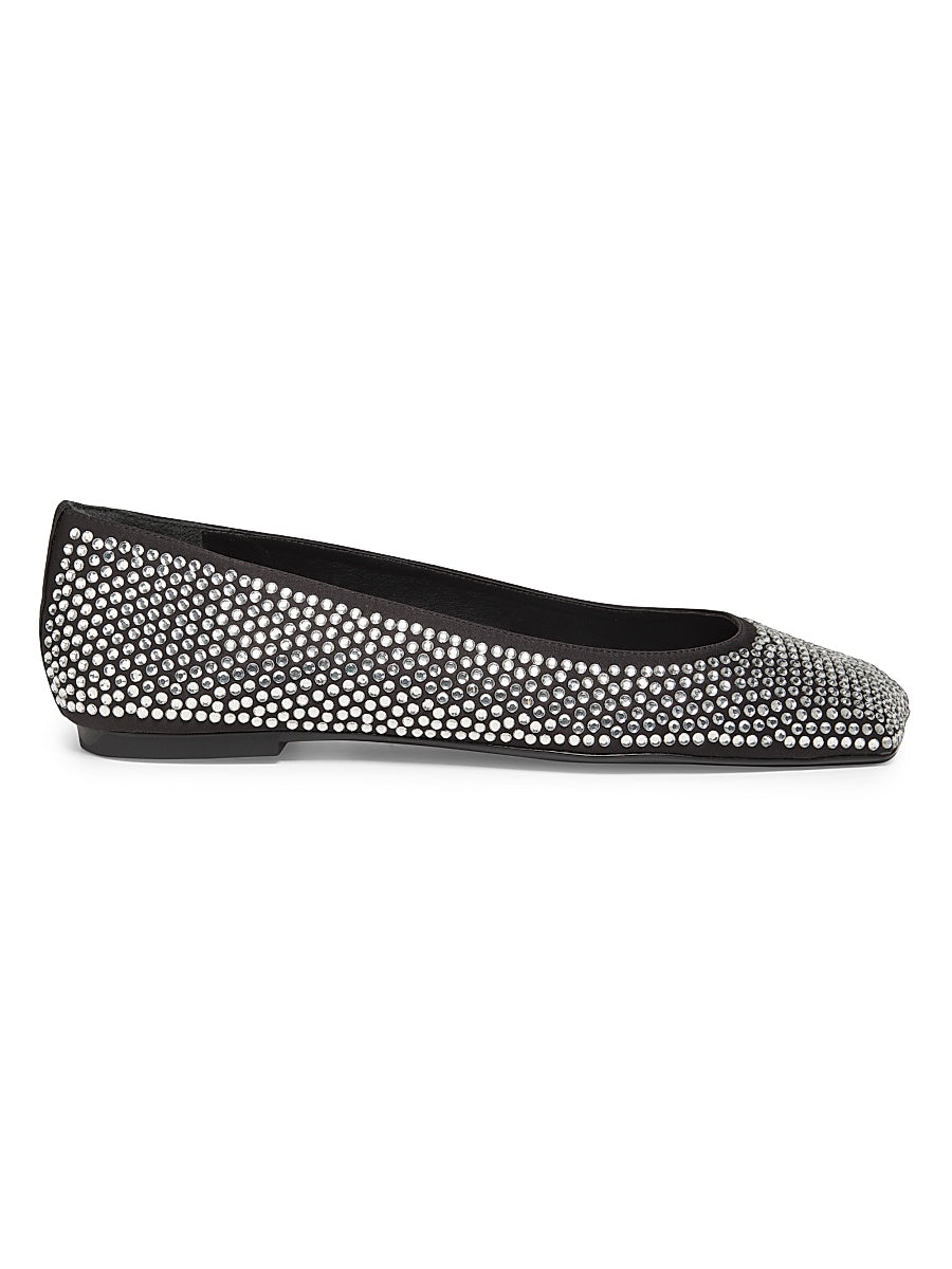 Jaycie Embellished Satin Ballet Flats