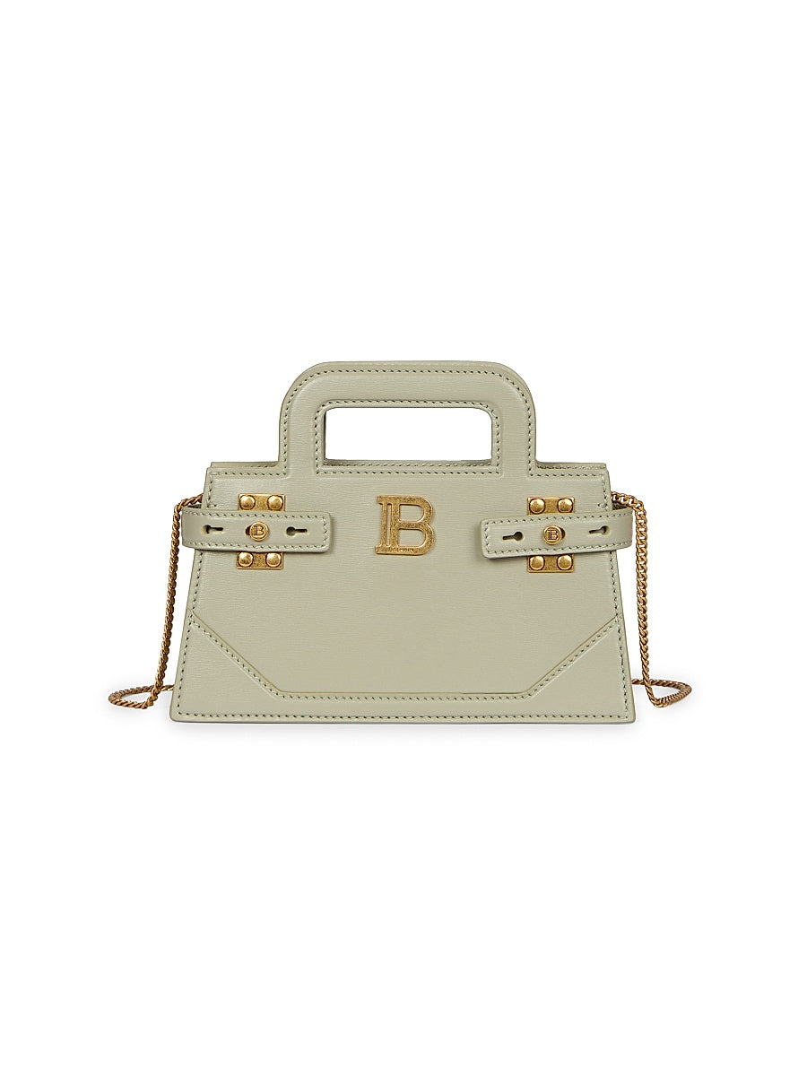 Small B-Buzz Grained Leather Top Handle Bag