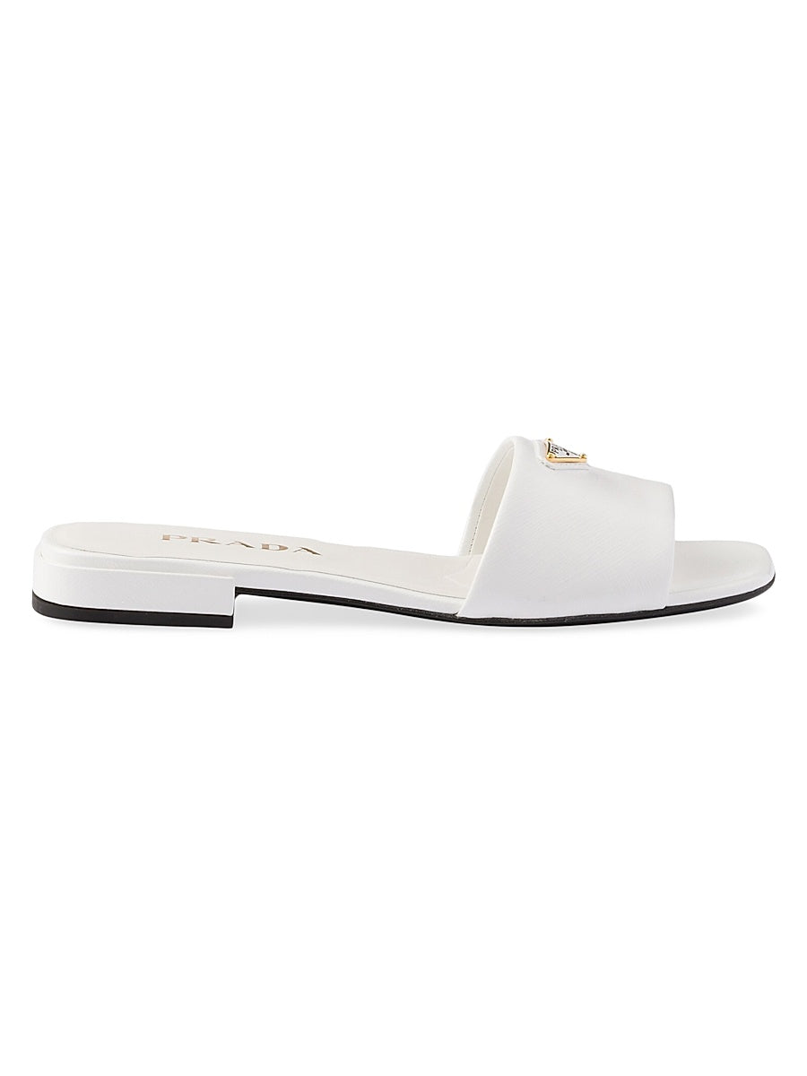 Saffiano Patent Leather Slides