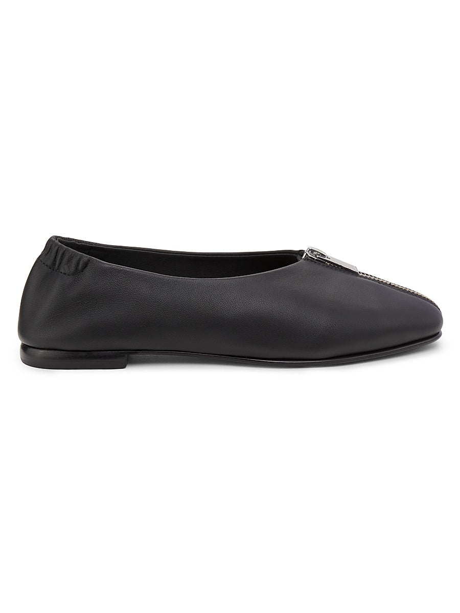 Eden Zipper Leather Flats