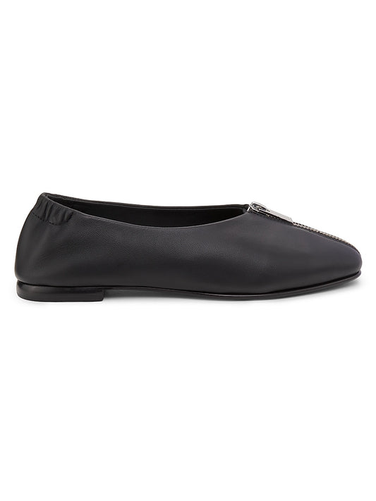 Eden Zipper Leather Flats