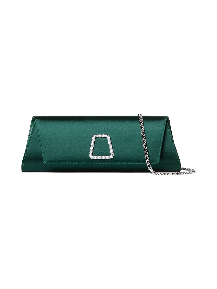 Anouk Crystal-Embelished Silk Clutch-On-Chain