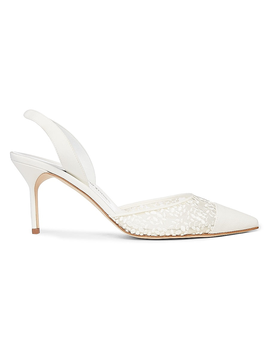 Capsli 70MM Leather Slingback Pumps