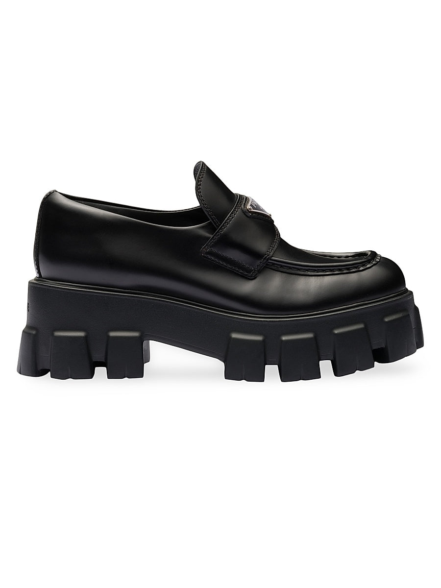 Brushed Leather Monolith Loafers
