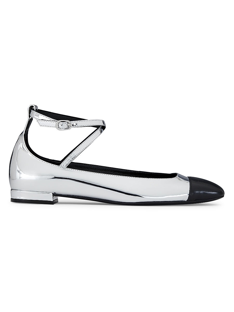 Eden Leather Ankle-Wrap Flats