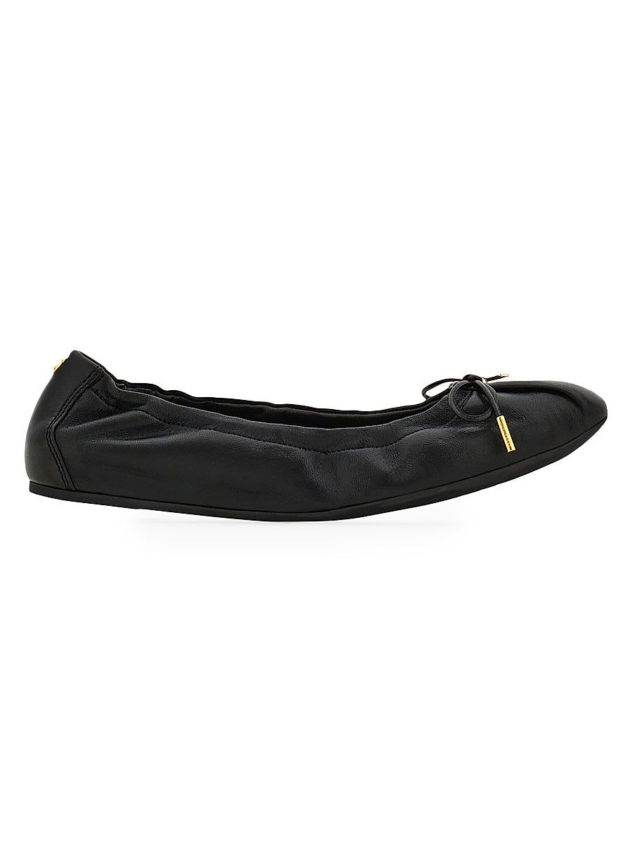 Joelle Gathered Leather Ballet Flats