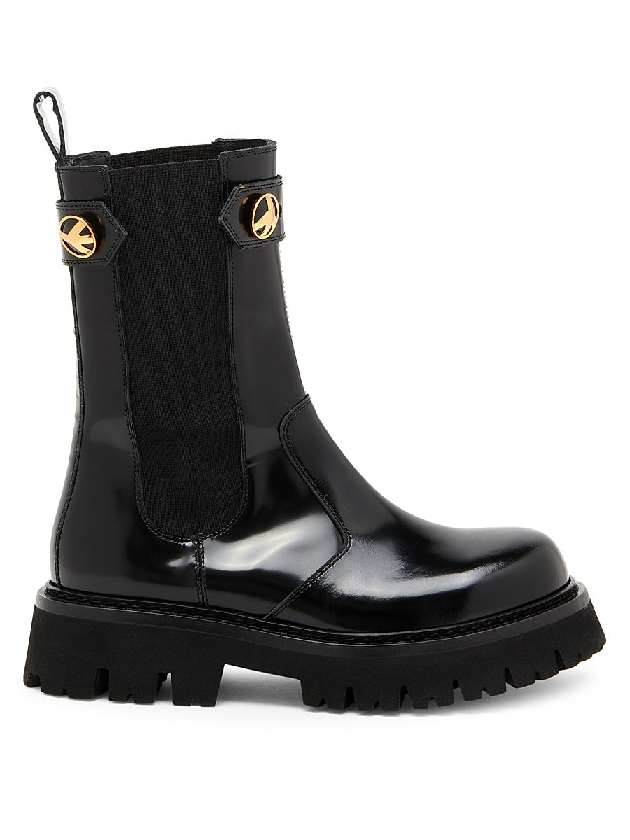 Peace Button 40MM Leather Boots