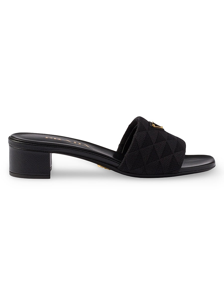 Embroidered Fabric Slides