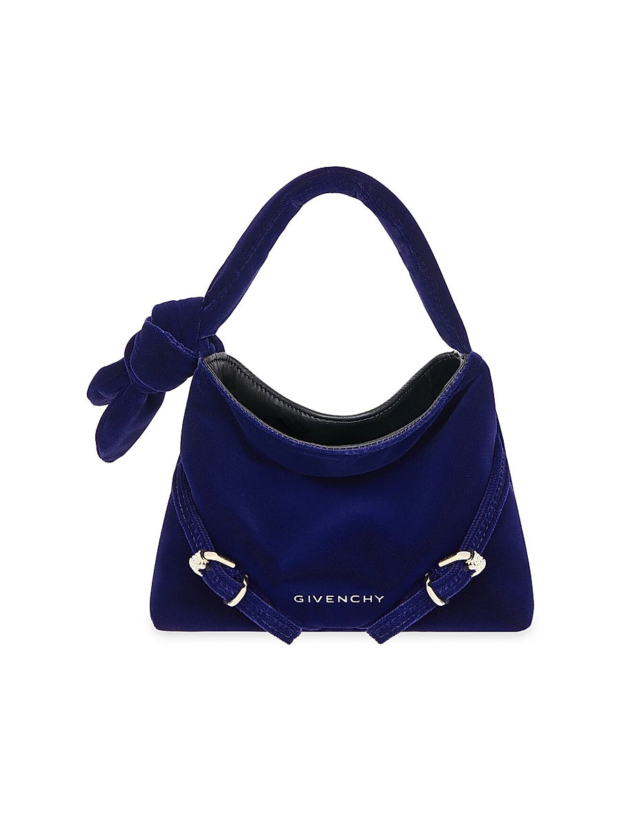 Nano Voyou Bag in Velvet with Bow Detail
