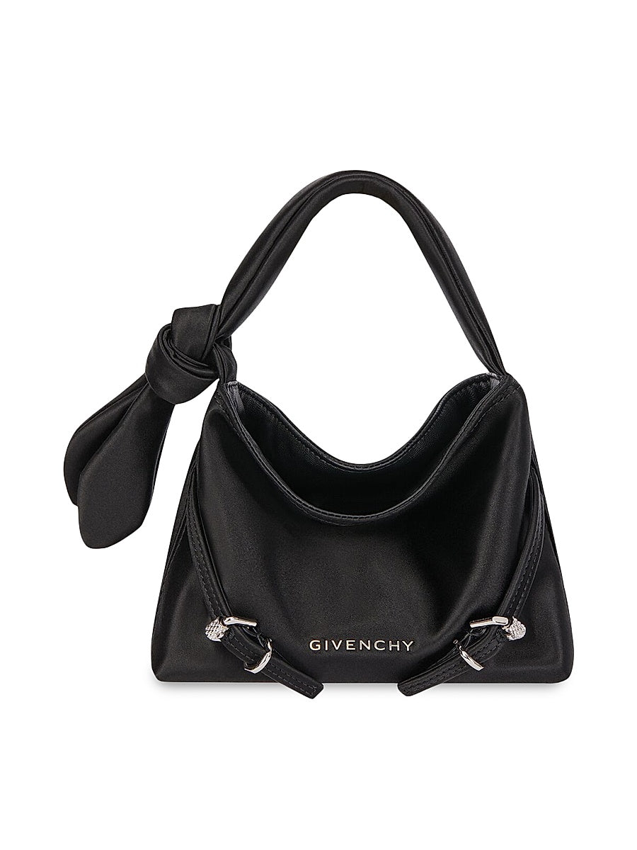 Nano Voyou Bag in Satin with Bow Detail