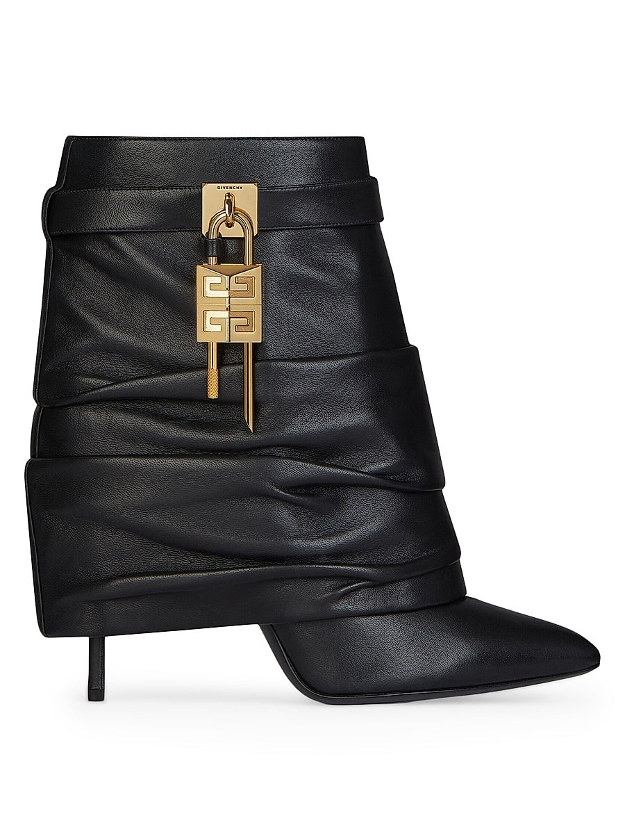 Shark Lock Stiletto Ankle Boots in Nappa Leather