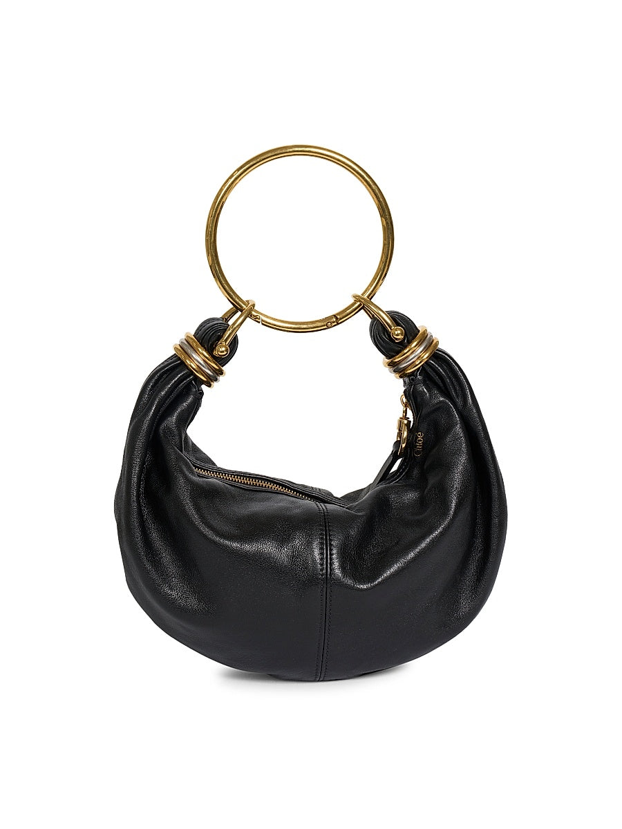 Small Bracelet Grained Leather Hobo Bag