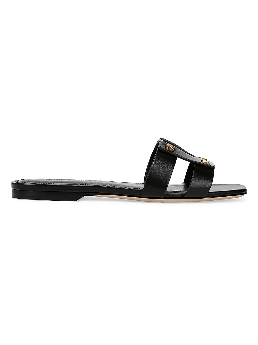 Via Slide Leather Sandals