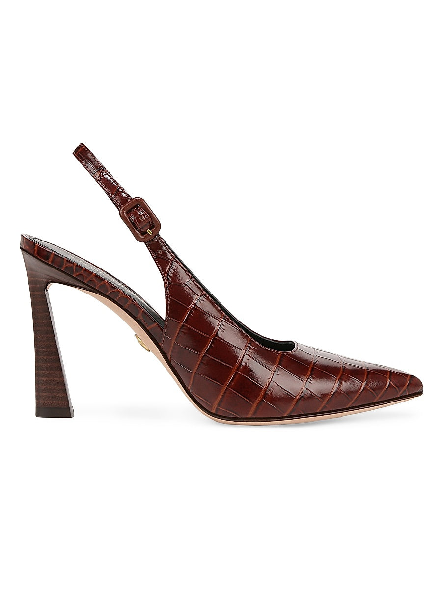 Callie 95MM Leather Slingback Pumps