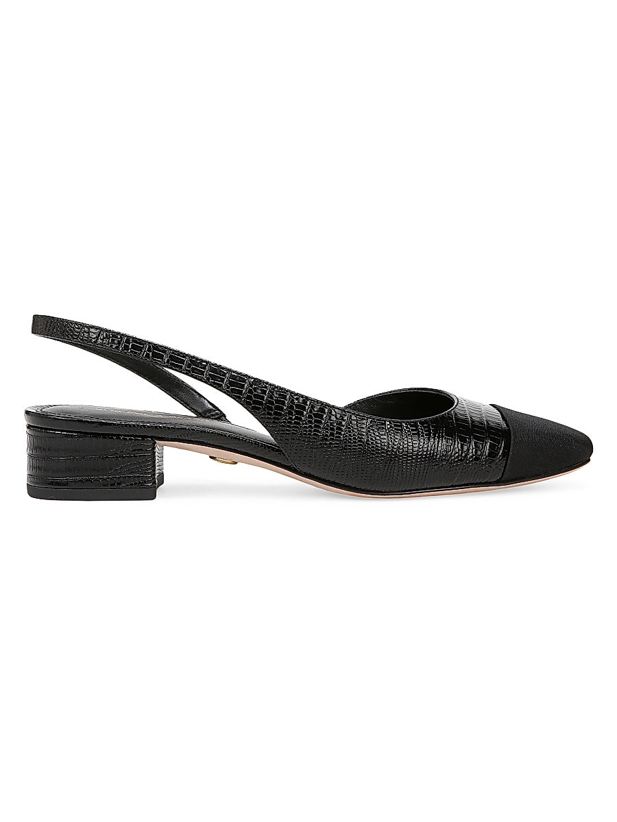 Cecile 25MM Embossed Leather Slingback Pumps