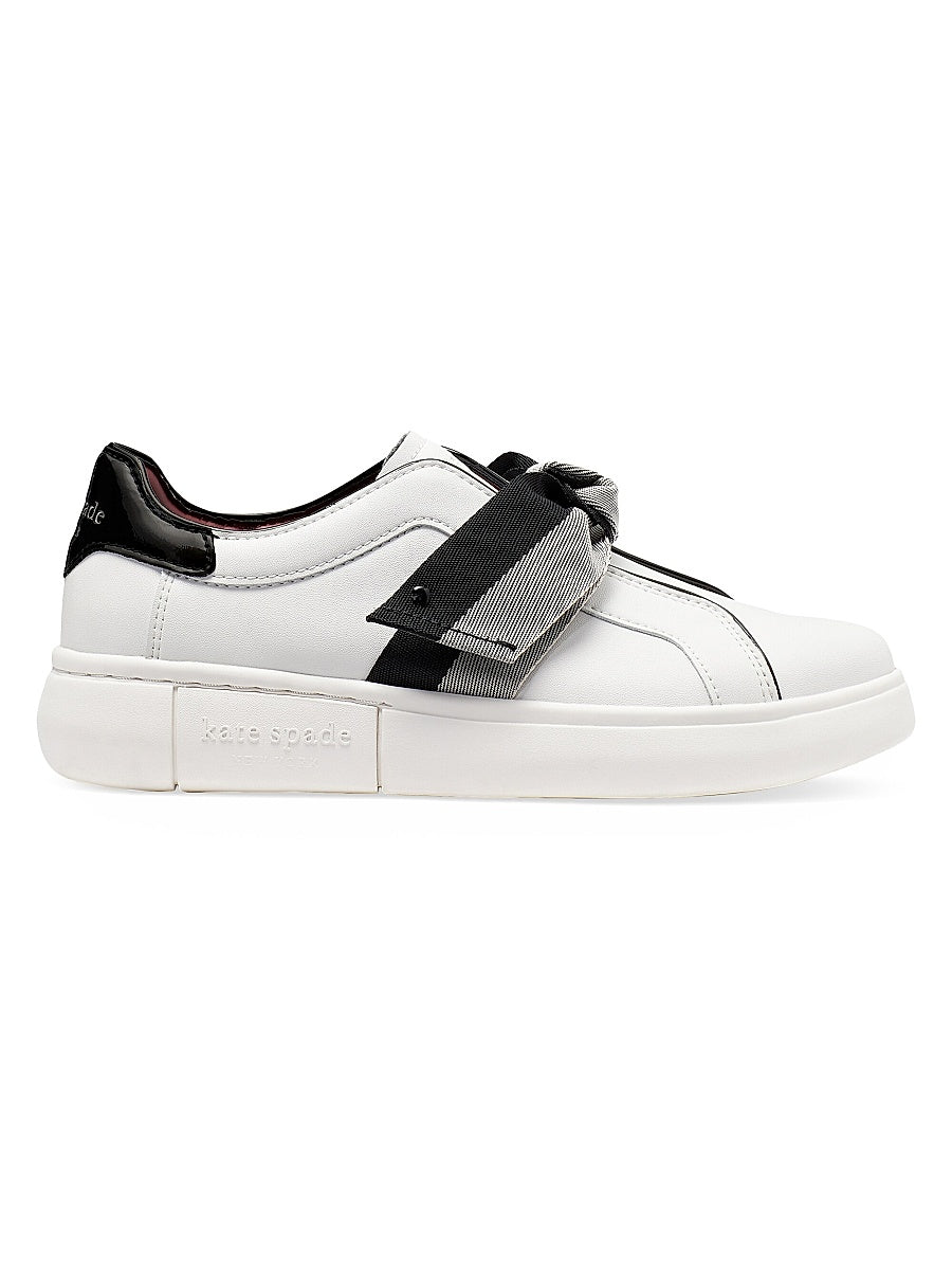 Lexi Bow-Detailed Leather Sneakers