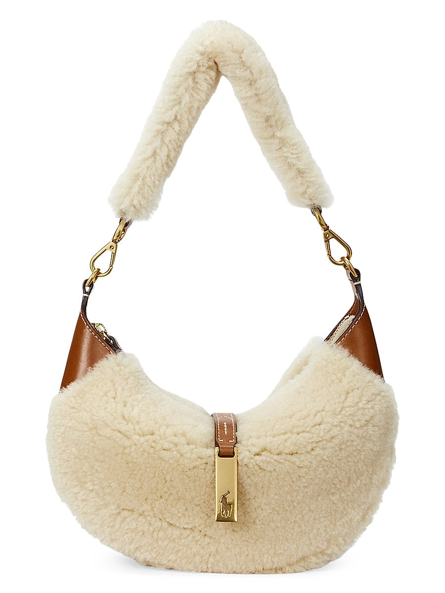 Mini ID Shearling &amp; Leather Shoulder Bag