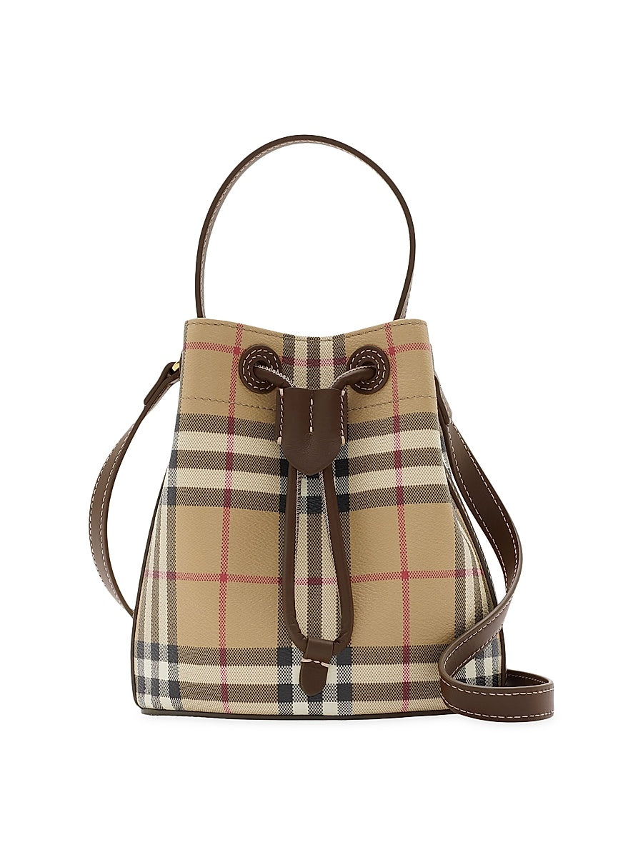 Vintage Check Drawstring Bag