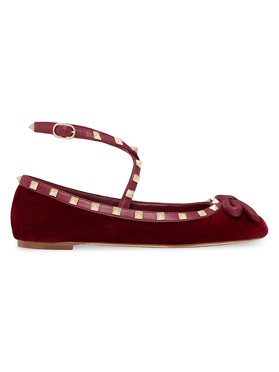 Rockstud 5MM Velvet Ballerina Flats