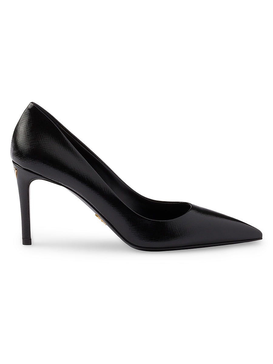 Patent Saffiano 85MM Leather Pumps