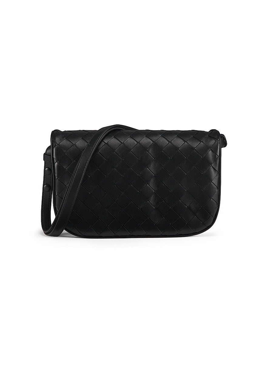 Puff Pouch On Strap Intrecciato Leather Bag