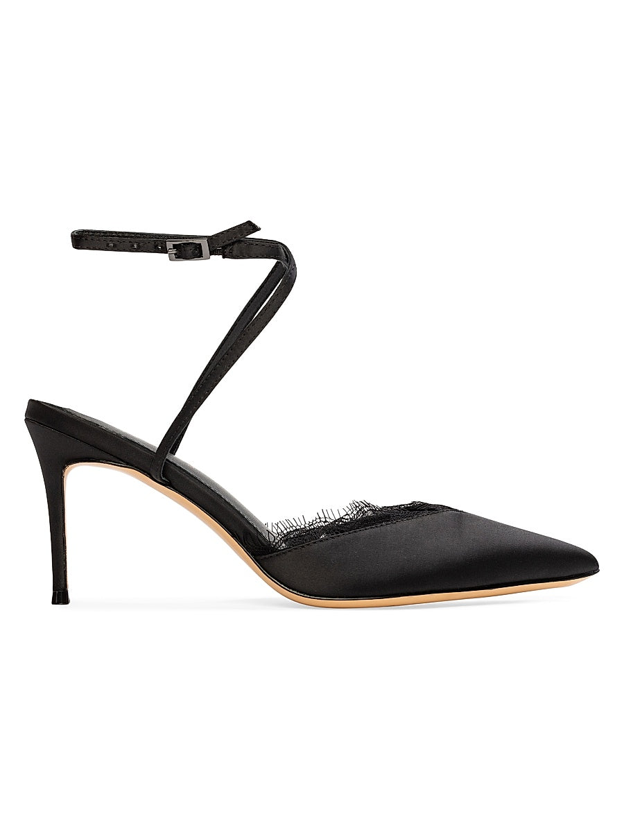 Lace 80MM Satin Pumps
