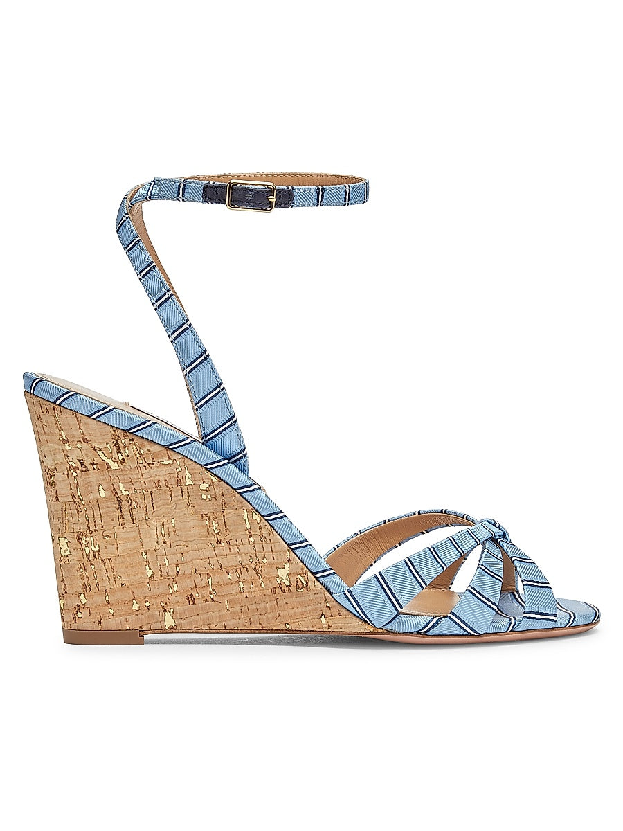 Tati 85MM Striped Wedge Sandals