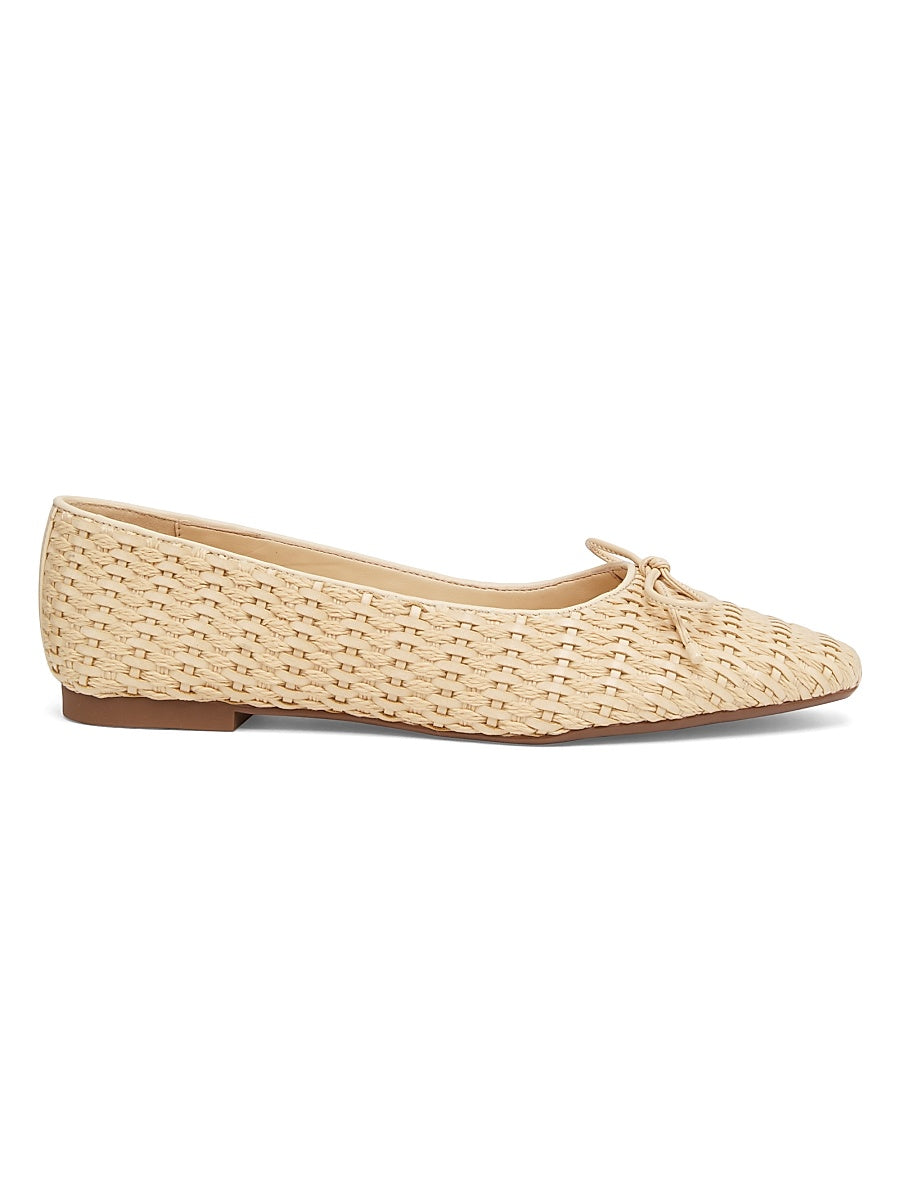 Arissa Leather &amp; Raffia Flats