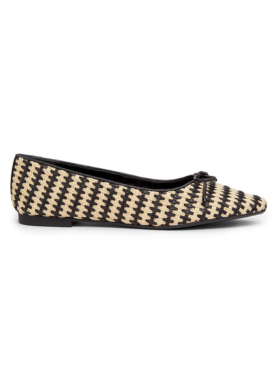 Arissa Leather & Raffia Flats