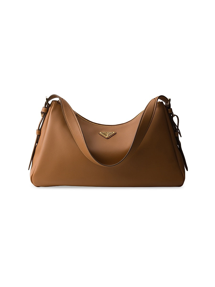 Prada Aimée Large Leather Shoulder Bag