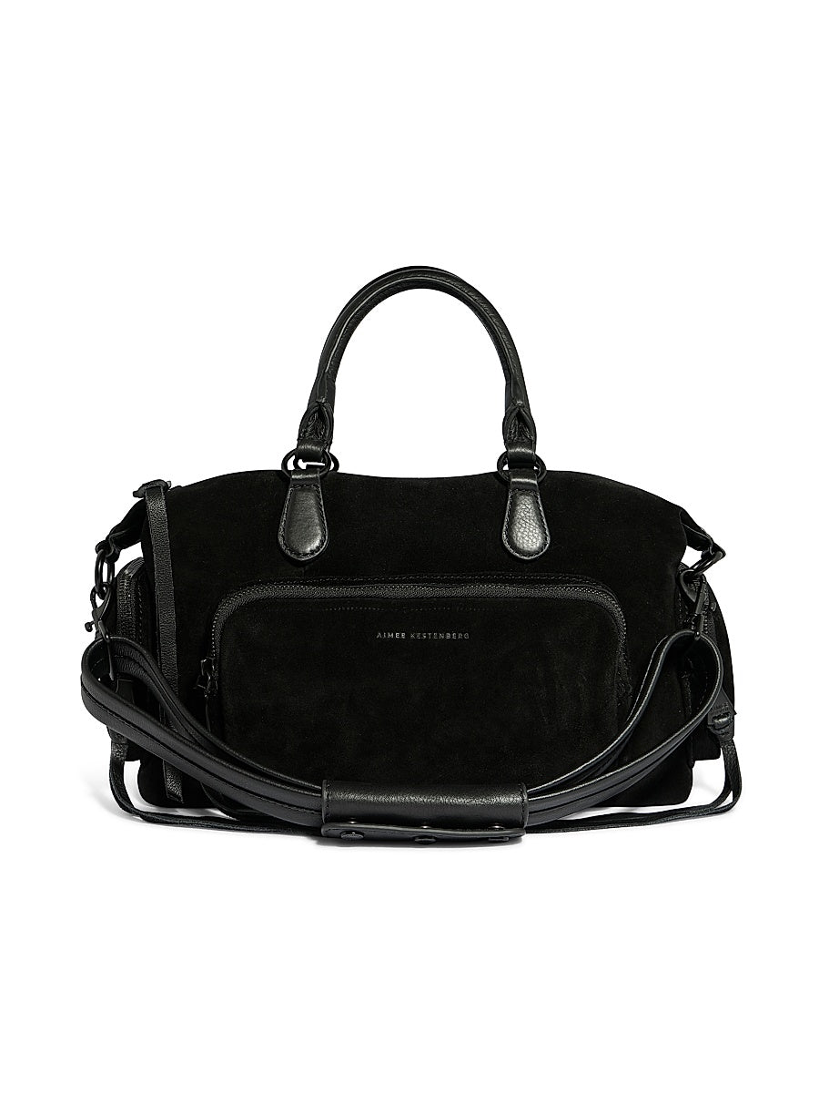 Away We Go Suede Satchel Bag
