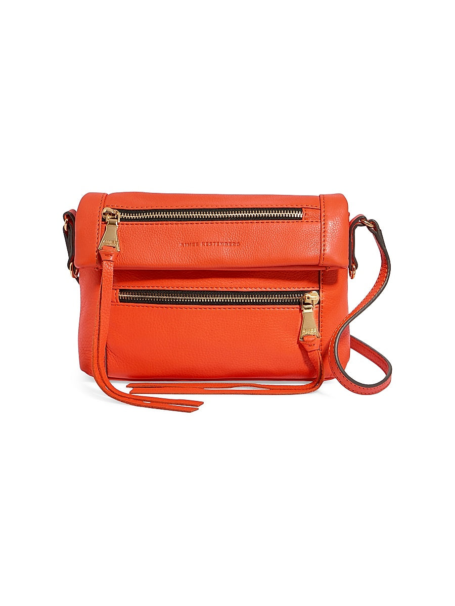 Crosstown Leather Double Entry Crossbody Bag