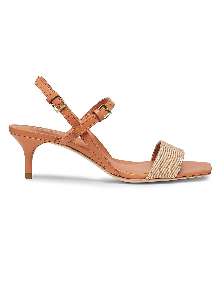 Sophie 50MM Denim Ankle-Strap Sandals