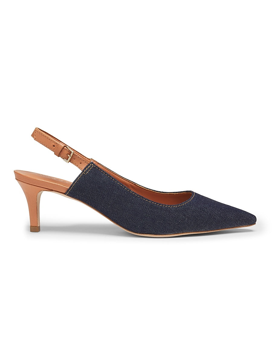 Sylvie 60MM Denim Slingback Pumps