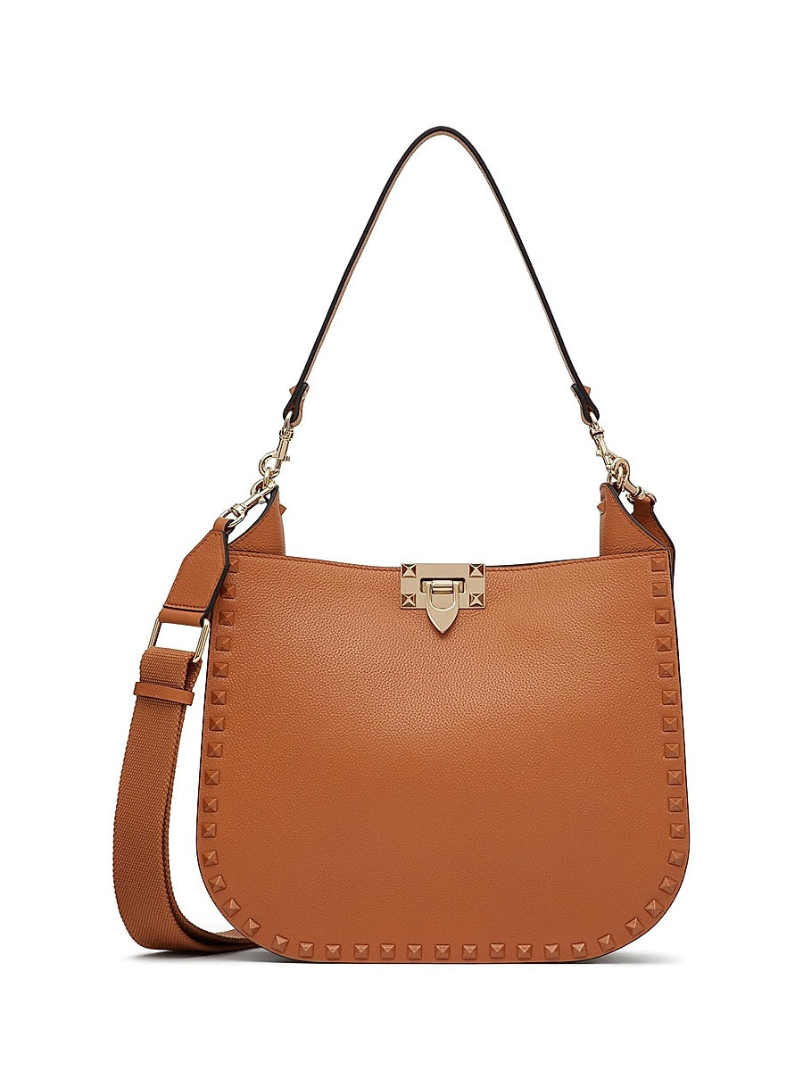 Rockstud Grainy Calfskin Shoulder Bag