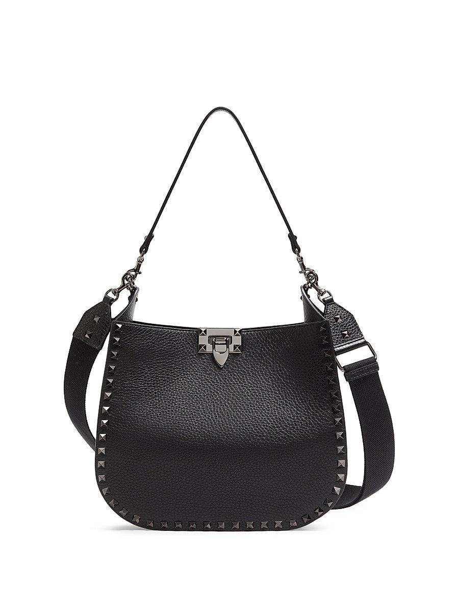 Rockstud Grainy Calfskin Shoulder Bag