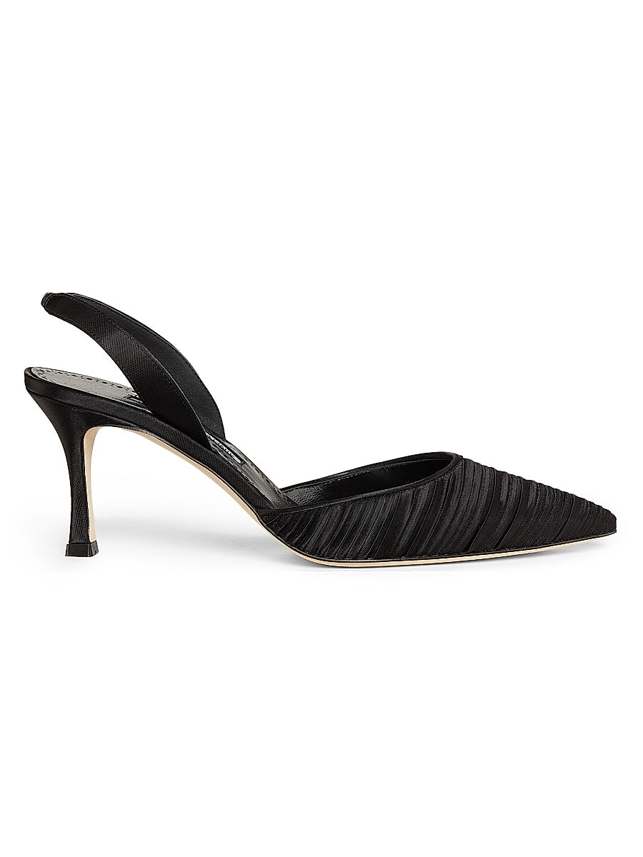 Carolyne 70MM Pleated Satin Pumps